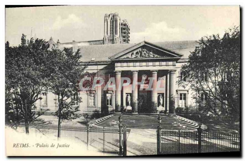 Old Postcard Reims Courthouse