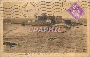 Postcard Old St Malo Fort National A high tide