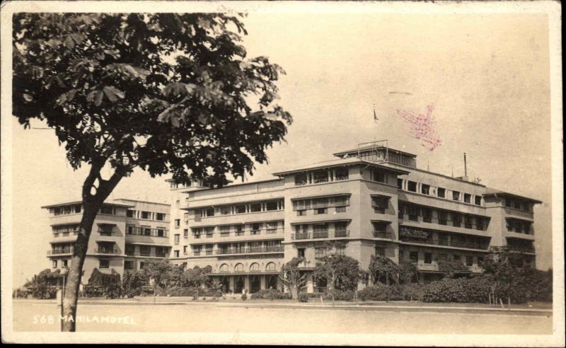 Manila Philippines Hotel 1918 Used Rewal Photo Postcard No Stamp