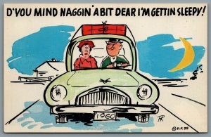 Postcard Comic c1959 D’You Mind Naggin A Bit Dear I’m Getting Sleepy! A/S