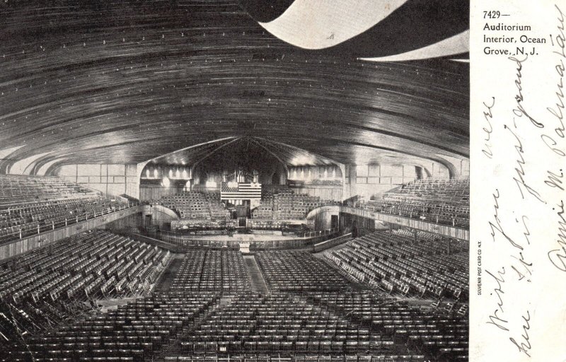 Vintage Postcard 1906 Auditorium Interior Landmark Ocean Grove New Jersey NJ