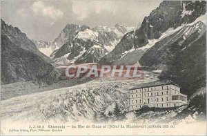 Old Postcard Chamonix La Mer de Glace and the Hotel from Montanvert