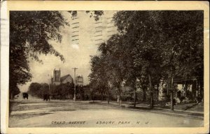 Asbury Park NJ Grand Avenue c1910 Vintage Postcard