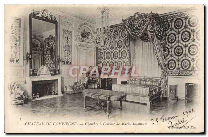 Cpa Chateau De Compiegne Chambre A Coucher De Marie Antoinette Hippostcard