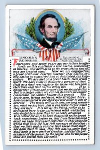 Abraham Lincoln Gettysburg Address Transcript UNP WB Postcard F19