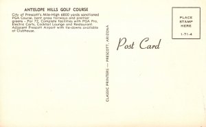 Vintage Postcard Antelope Hills Golf Course City of Prescott's PGA Bent Grass AZ