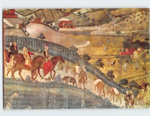 Postcard Painting by Ambrogio Lorenzetti Palazzo Pubblico Siena Italy