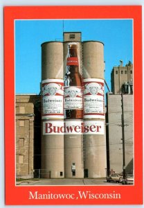 MANITOWOC, Wisconsin WI ~ Malt Plant BUDWEISER Grain Silos 4x6 Postcard