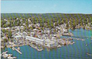 Maine Boothbay Harbor Aerial View Showing Fishermans Wharf Inn and Waterfront