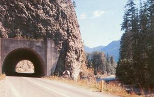 WA - Stevens Pass Highway. Tunnel along Skykomish River