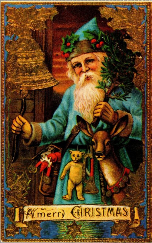 VINTAGE POSTCARD REPLICA REPRODUCTION SANTA CLAUS REPRO MERRIMACK SERIES NO. 8