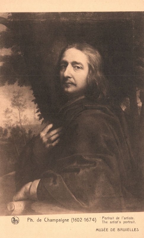 Vintage Postcard Ph. De Champaigne 1602-1674 Portrait De L'Artiste Nusee