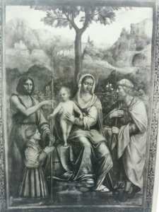 Vtg RP Postcard Holy Family John the Baptist by B Luini St Barts Church Orford