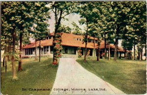 Dr. Chapman's Cottage, Winona Lake IN c1909 Vintage Postcard B76