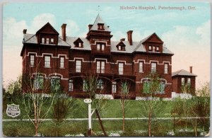 Nicholl's Hospital Peterborough Ontario ON ONT c1909 Roy Studio Postcard H65