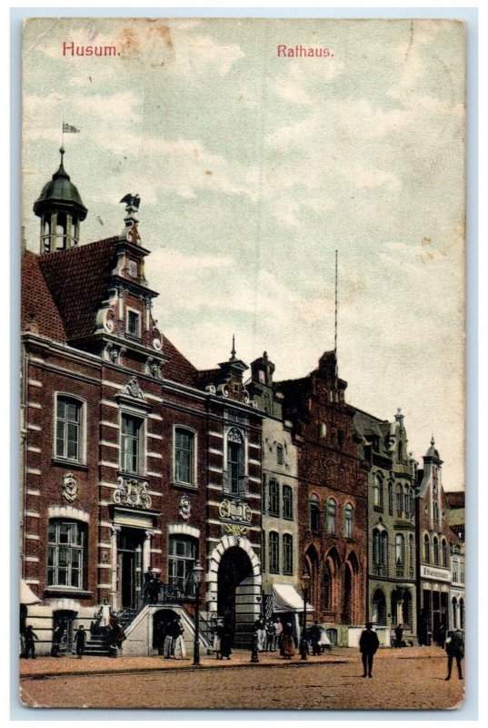 1907 Husum Town Hall City Hall in Husum Germany Posted Antique Postcard