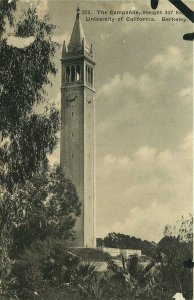 c1920 University of California at Berkley • The Campanile • Vintage Postcard