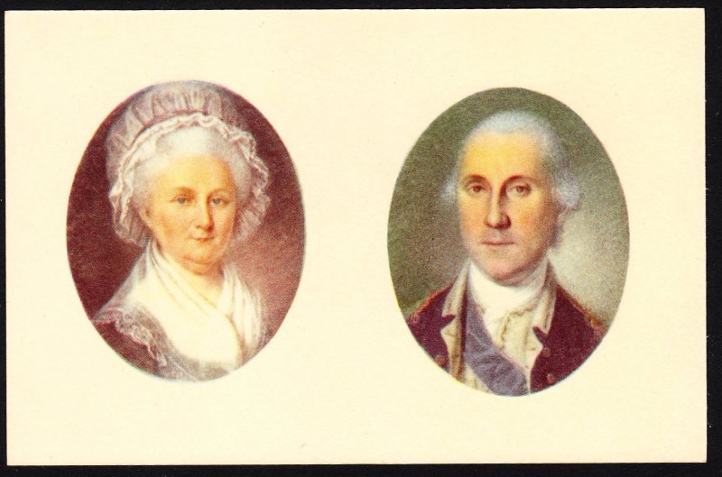 Miniature Portraits of George & Martha Washington