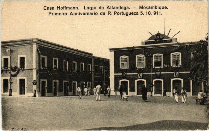 PC CPA MOZAMBIQUE, CASA HOFFMANN, LARGO DA ALFANDEGA, VINTAGE POSTCARD (b20810)