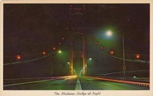 The Mackinac Bridge At Night Upper and Lower Michigan 1964