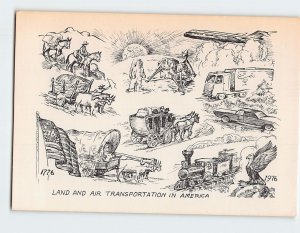 Postcard Americas Bicentennial Land And Air Transportation In America USA