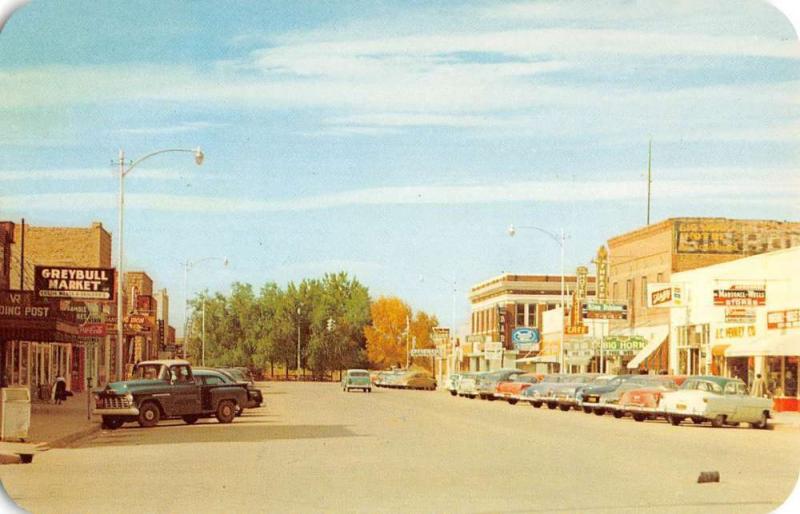 Greybull Wyoming Business District Street View Vintage Postcard K77593 