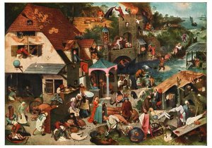 Pieter Bruegel Die Niederlandischen Sprichworter Gemaldegallerie Berlin Postcard