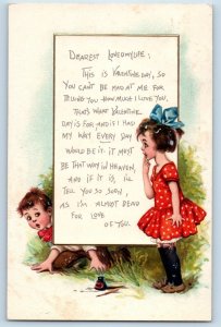 Portland Oregon OR Postcard Valentine Message Children Embossed 1912 Antique