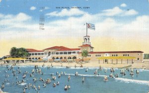 Havana Cuba The Playa resort posted Cuba cancel c 1947 postcard