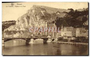 Old Postcard Dinant Citadel Church and the Bridge