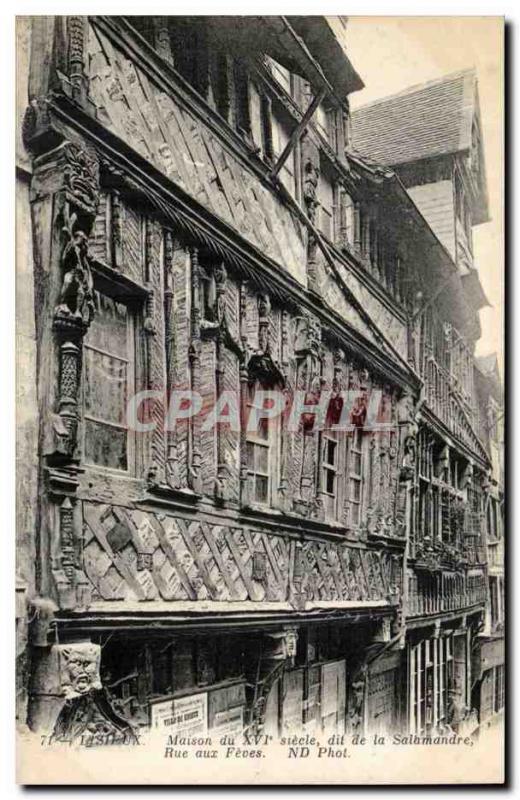 Lisieux - House the XVI century called the Salamander Street to Old Postcard ...