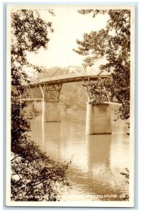 1931 Bridge Over Willamette River View Salem Oregon OR RPPC Photo Postcard