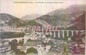 'Old Postcard L''Escarene (A M) Viaduct and Gare Nice Cuneo'