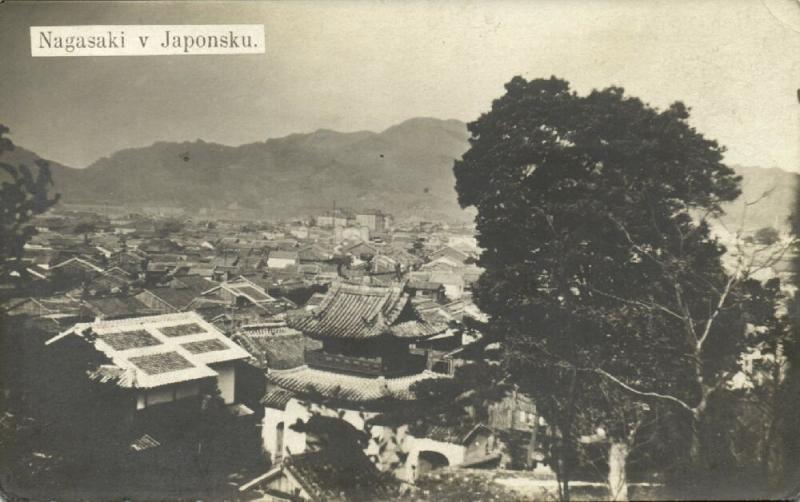 japan, NAGASAKI, Partial View (1920s) RPPC, Czech (?) Edition