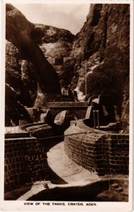 PC VIEW OF THE TANKS ADEN CRATER REAL PHOTO YEMEN (a31904)