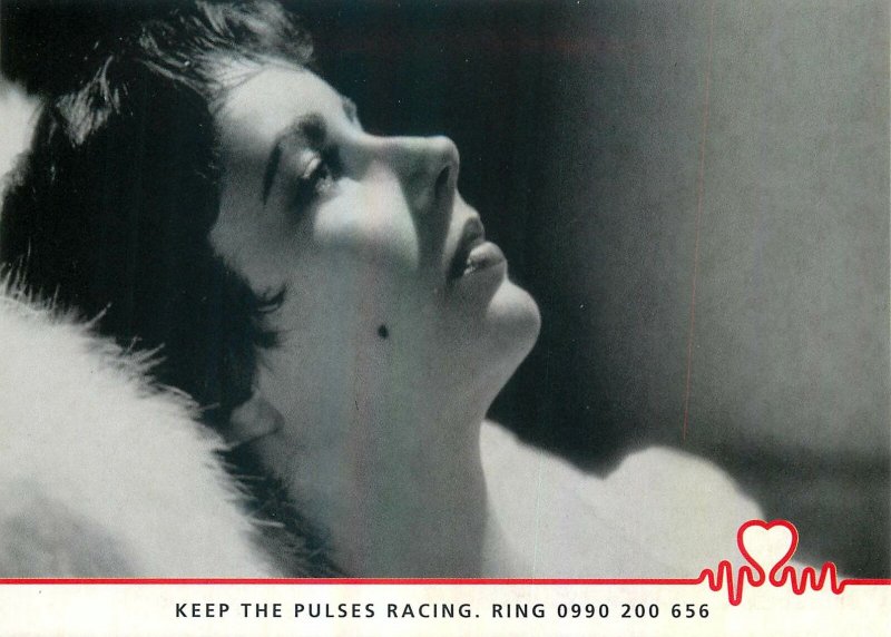 Postcard Advertising keep the pulses racing heart disease woman british london