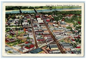 1953 Aerial View Business District Fort Smith Arkansas Vintage Antique Postcard