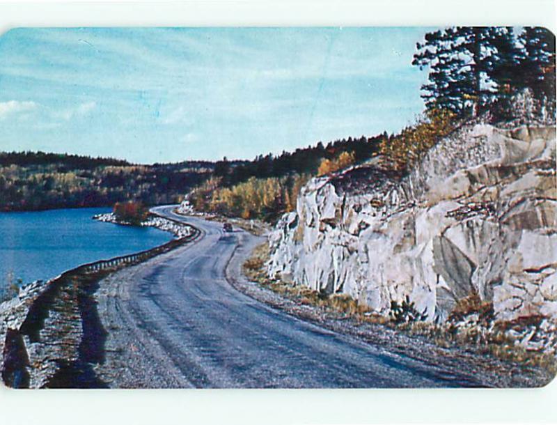 Road Ocean Shore balderson Ontario Canada Rocks Cliff Postcard # 6046