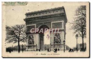 Old Postcard Paris Arc de Triomphe