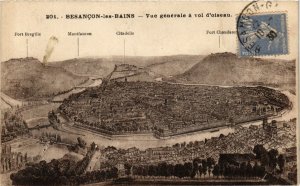 CPA BESANCON-les-BAINS - Vue générale a vol d'oiseau (351621)