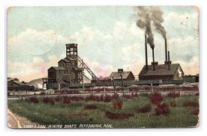 Postcard A Coal Mining Shaft Pittsburg Kan. Kansas c1909 Postmark