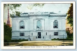 Grand Rapids Michigan MI Postcard Ryerson Public Library Building Exterior 1908