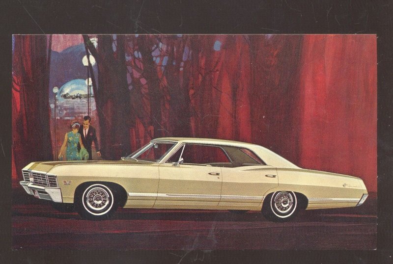 1967 CHEVROLET IMPALA SPORT SEDAN CAR DEALER ADVERTISING POSTCARD CHEVY