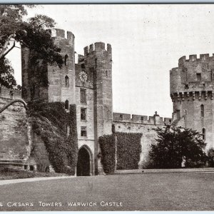 c1920s Warwick, England Clock Caesar's Towers Castle Medieval Fortress A354