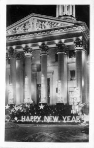 Christmas New Year Denver Colorado State Capitol 1940s RPPC Photo Postcard 4039