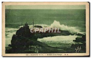 Old Postcard Biarritz The Rock of the Virgin