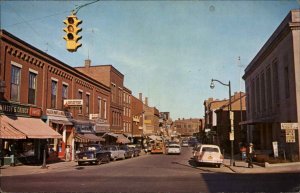 Gardiner Maine ME Coca Cola 1960s Street Scene Vintage Postcard