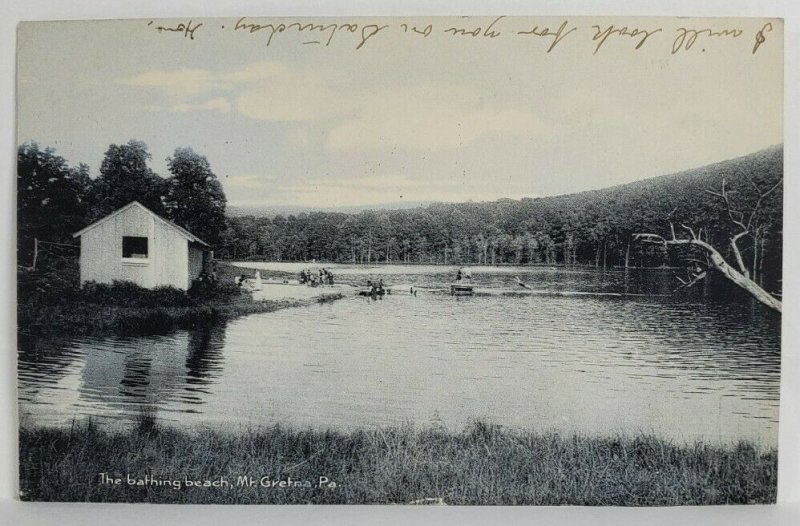 Mt Gretna Pennsylvania Bathing Beach Swimmers 1907  Dover Delaware Postcard T10