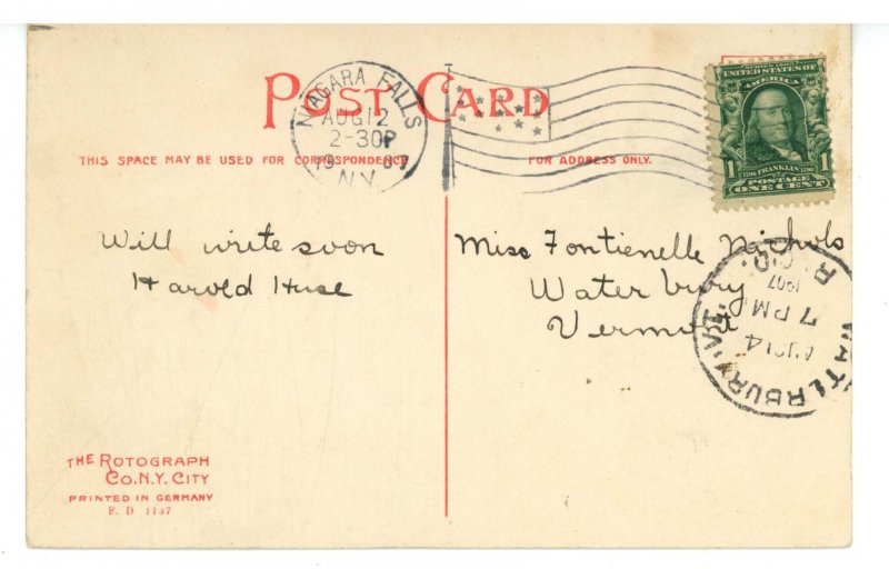 NY - Niagara Falls. General View ca 1907 (faux wood frame)