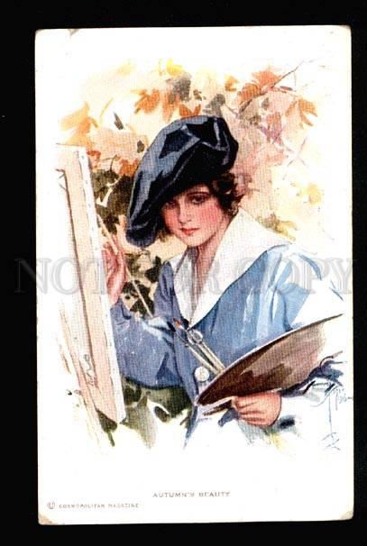 034424 Lady PAINTER Autumn Beauty By Harrison FISHER Cosmo 837